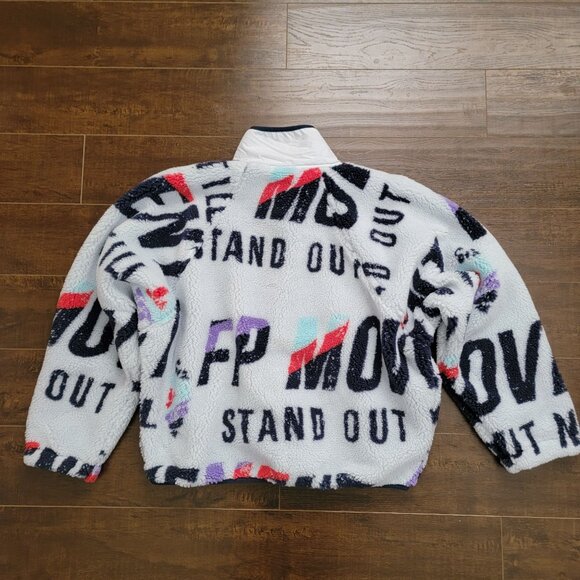 Free People Hit The Slopes Pullover Womens M Fleece Cozy Outdoors Boho Oversized - Picture 4 of 8